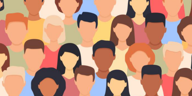 Graphic element: mass of people